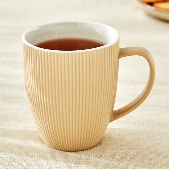 Calyx Bone China Ribbed Coffee Mug - 410ml