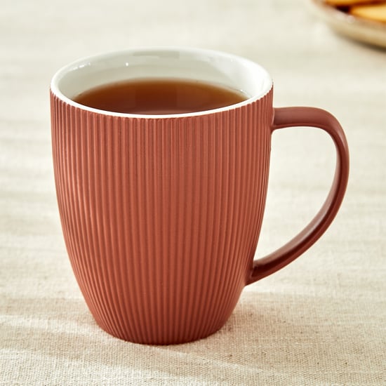 Calyx Bone China Ribbed Coffee Mug - 410ml