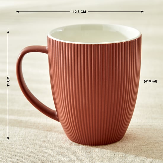 Calyx Bone China Ribbed Coffee Mug - 410ml