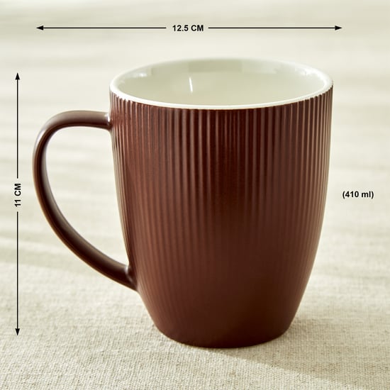 Calyx Bone China Ribbed Coffee Mug - 410ml
