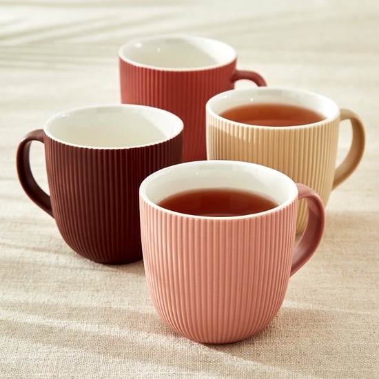 Calyx Bone China Ribbed Coffee Mug - 355ml