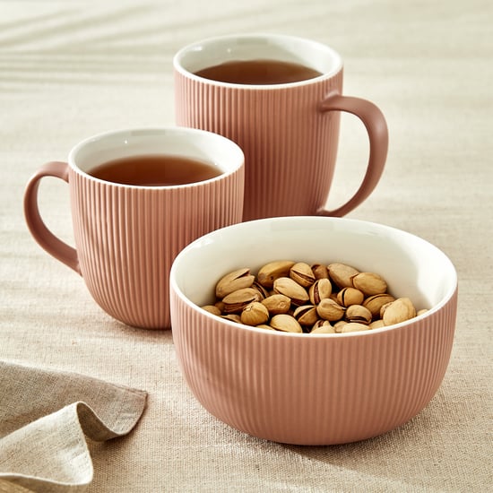 Calyx Bone China Ribbed Coffee Mug - 355ml