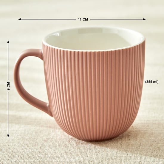Calyx Bone China Ribbed Coffee Mug - 355ml