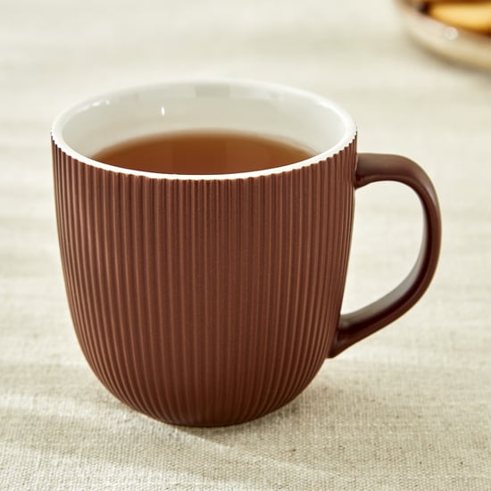 Calyx Bone China Ribbed Coffee Mug - 355ml