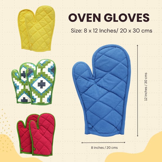 SWAYAM HTG Set of 2 Paisley Print Cotton Gloves