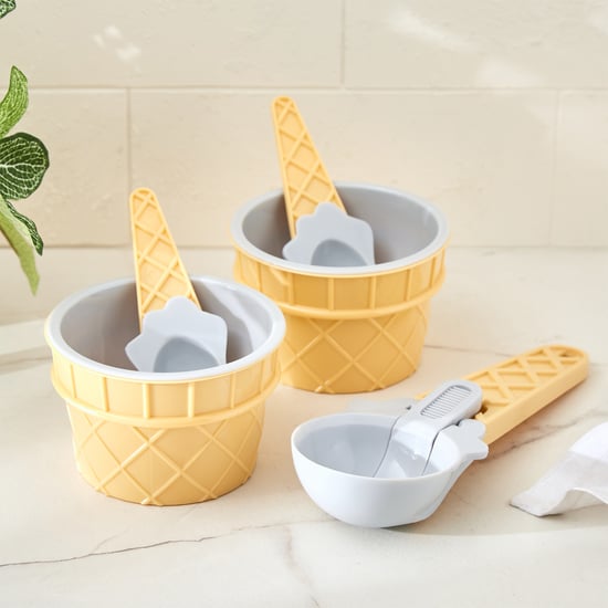 Bakers Pride Monacco Set of 2 Ice Cream Cups with Spoon - 180ml