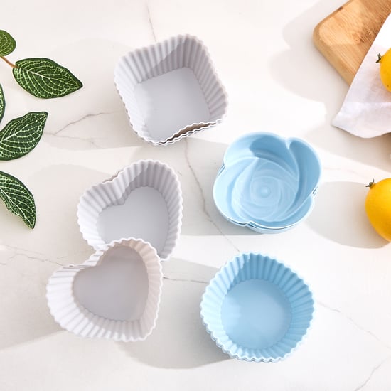 Bakers Pride Hibiscus Set of 12 Silicone Cup Cake Moulds