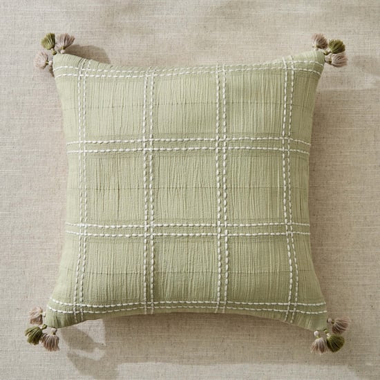 Ashville Tassel Embroidered Cushion Cover - 40x40cm