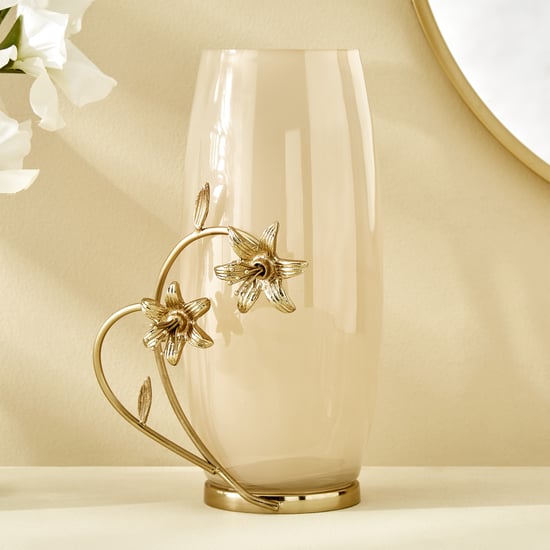 Windflower Fabio Aluminium and Glass Floral Vase