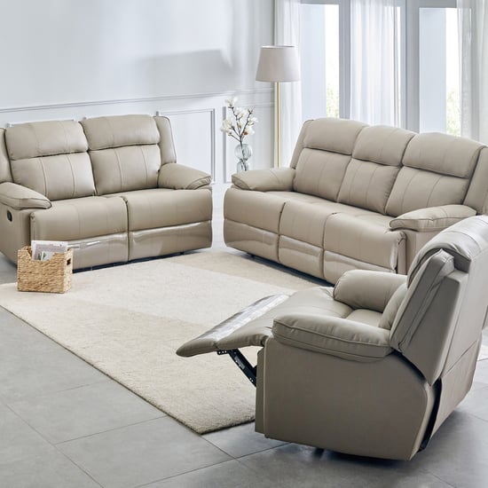 Torino Faux Leather 3+2+1 Seater Recliner - Grey
