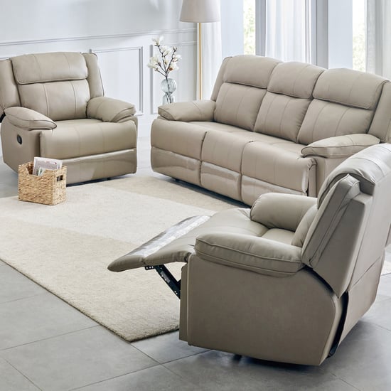 Torino Faux Leather 3+1+1 Seater Recliner - Grey