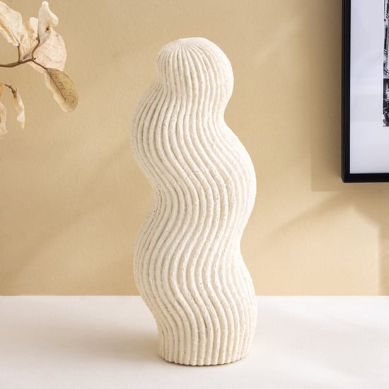 Acroma Est Huey Polyresin Ribbed Table Accent