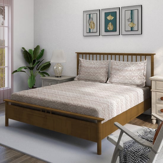 SWAYAM Ananda Cotton Printed 210TC 3Pcs Super King Bedsheet Set