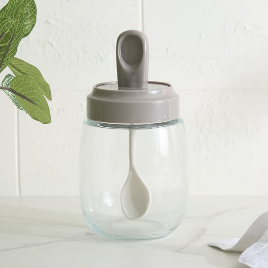 Pamolive Meridian Glass Condiment Jar with Spoon - 290ml
