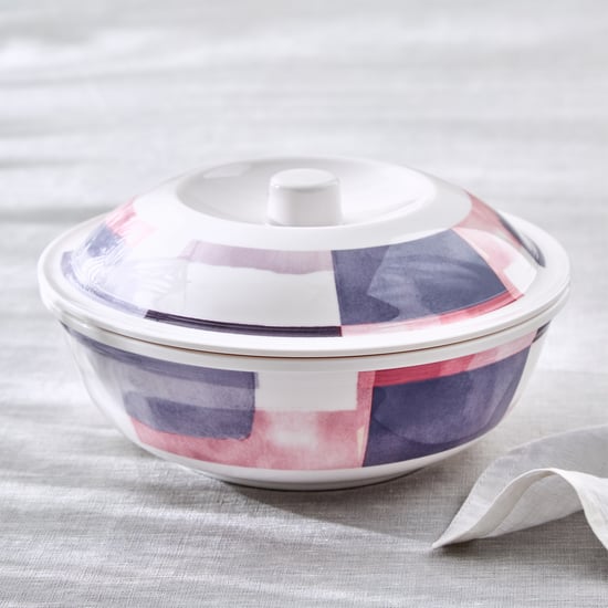 Meadows Mystic Garden Melamine Printed Serving Bowl with Lid - 1.4L