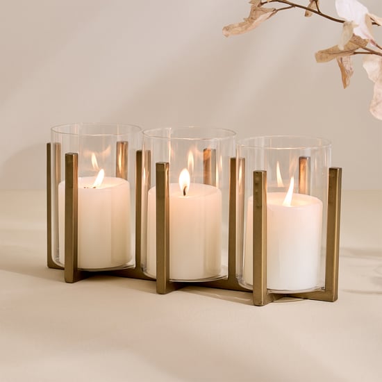 Driftwood Metal and Glass Multi Candle Holder