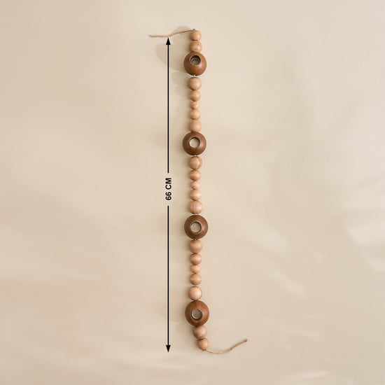 Driftwood Wooden Beaded Taper Candle Holder
