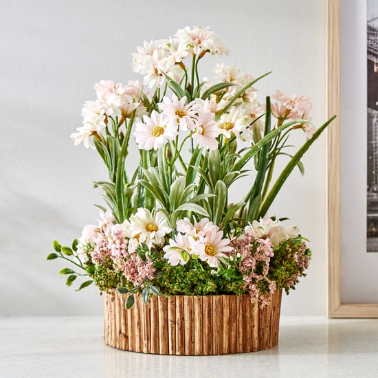 Gloria Floret Natural Dried Flowers with Bamboo Fence