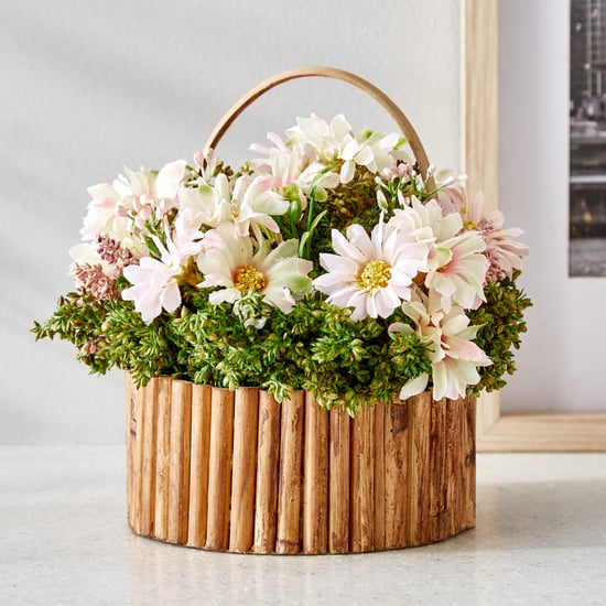 Gloria Floret Natural Dried Flowers with Bamboo Basket