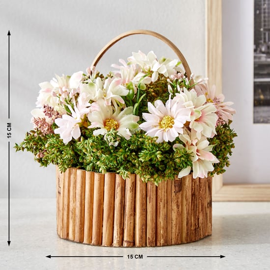 Gloria Floret Natural Dried Flowers with Bamboo Basket