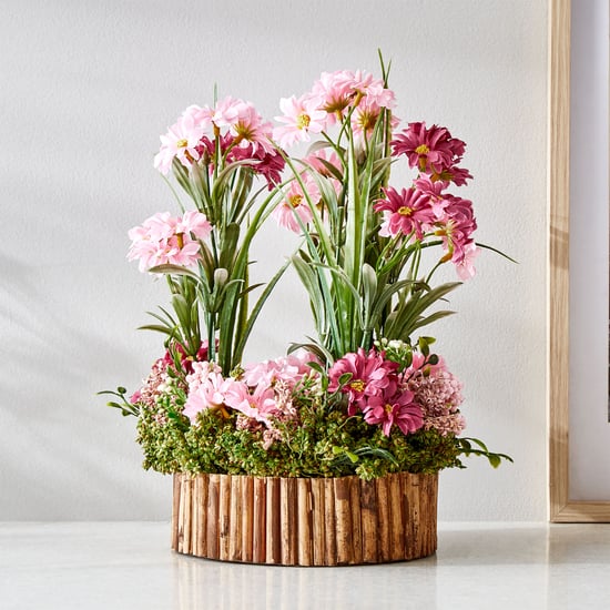 Gloria Floret Natural Dried Flowers with Bamboo Fence