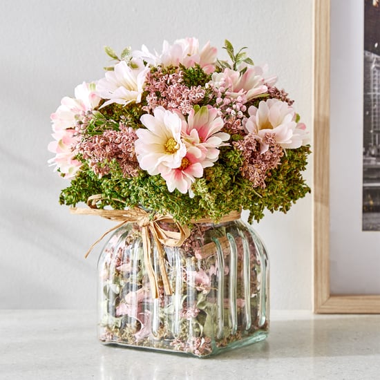 Gloria Floret Natural Dried Flowers in Glass Jar