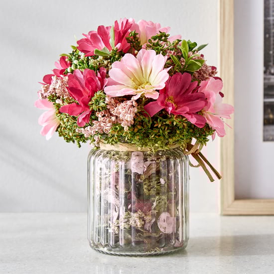 Gloria Floret Natural Dried Flowers in Glass Jar