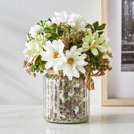 Gloria Floret Natural Dried Flowers in Glass Jar