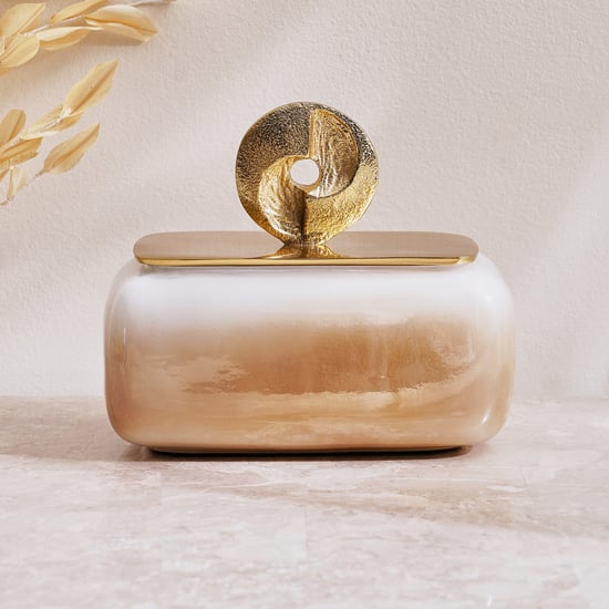 Eternity Vogue Gwen Glass and Metal Trinket Box