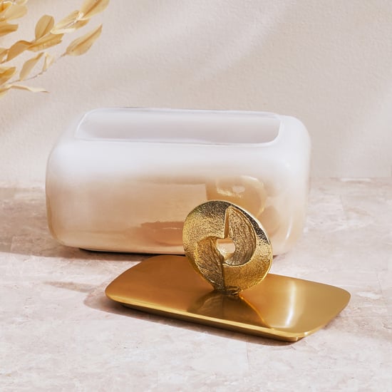 Eternity Vogue Gwen Glass and Metal Trinket Box
