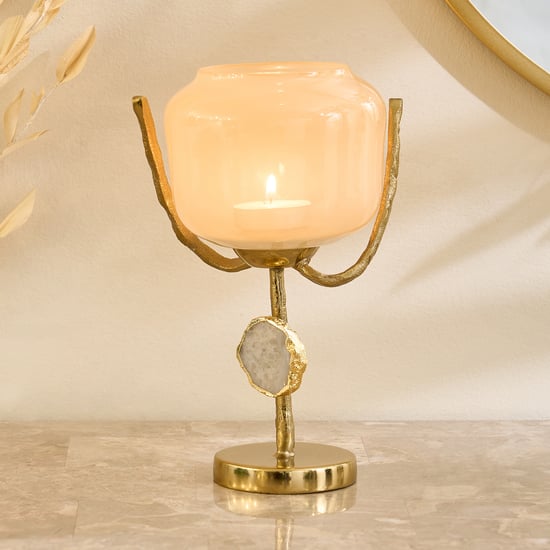 Eternity Vogue Gwen Glass and Metal Candle Holder