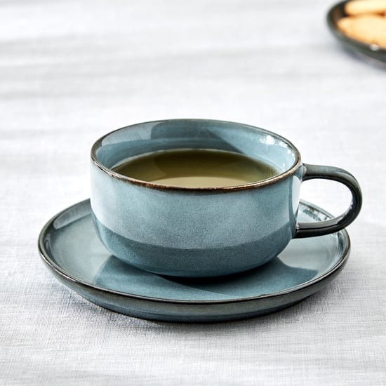 Cadenza Seafoam Stoneware Printed Cup and Saucer - 280ml