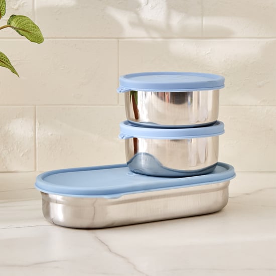 Korobka Taze Set of 3 Stainless Steel Lunch Box with Bag