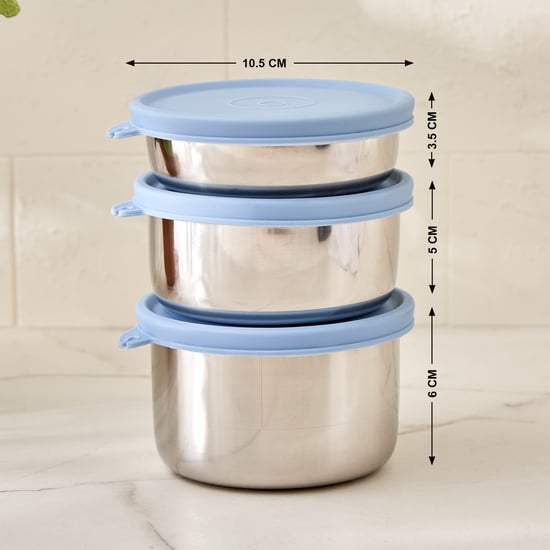 Korobka Taze Set of 3 Stainless Steel Lunch Boxes with Bag