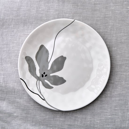 Meadows Monochrome Melamine Printed Side Plate - 18.5cm