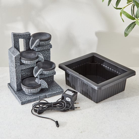 Alpine Polyresin Diya Flow Water Fountain - 20x17x25cm