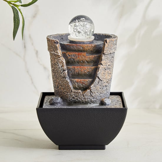 Alpine Modern Polyresin Rotating Ball Water Fountain - 13x19cm