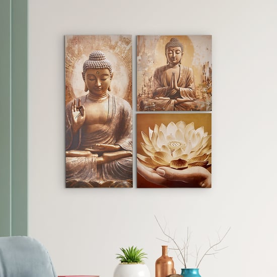 Brezza Set of 3 Canvas Buddha Picture Frames