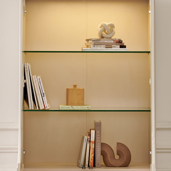 Saga 4-Door Book Cabinet with Shutter - Beige