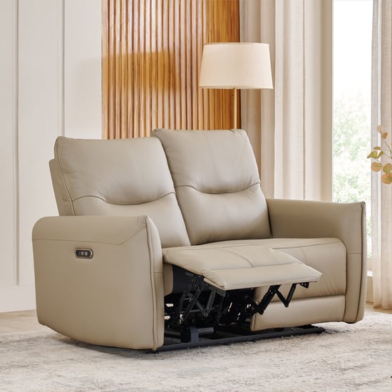 modern leather power loveseat