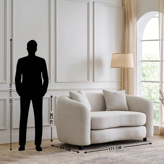 Saga Fabric 3+2 Seater Sofa Set with Cushions - Beige