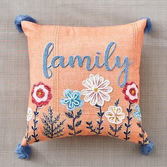 Glance Family Embroidered Filled Cushion - 40x40cm