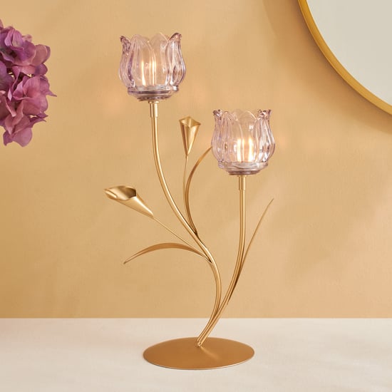 Fiora Delphi Glass Pedestal Multi T-Light Holders