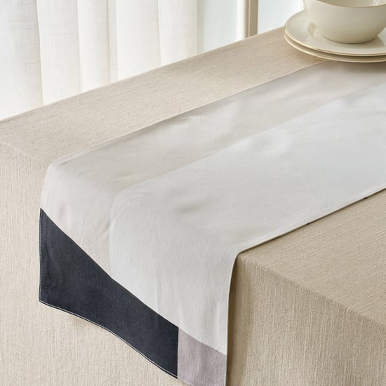 Drake Ecliptic Saga Monochrome Cotton Printed Reversible Table Runner