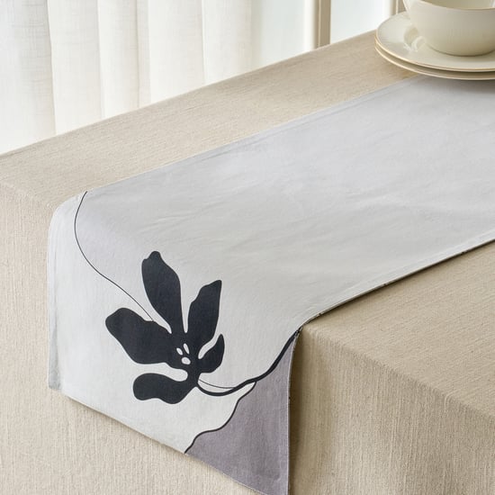 Drake Monochrome Cotton Printed Reversible Table Runner