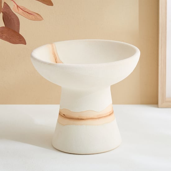 Fawn Ceramic Splash Pedestal Decorative Bowl