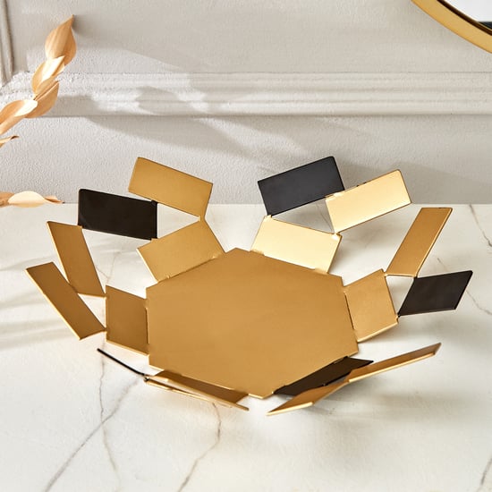 Royale Zion Metal Geometric Decorative Bowl