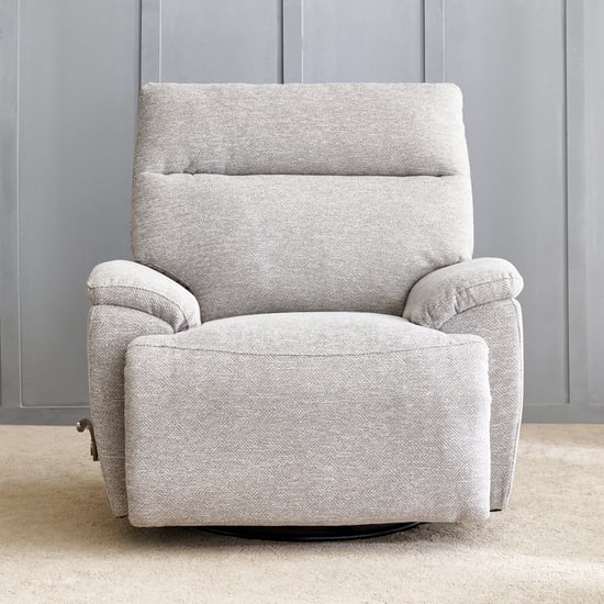 Highlander Fabric 1-Seater Swivel Recliner - Grey