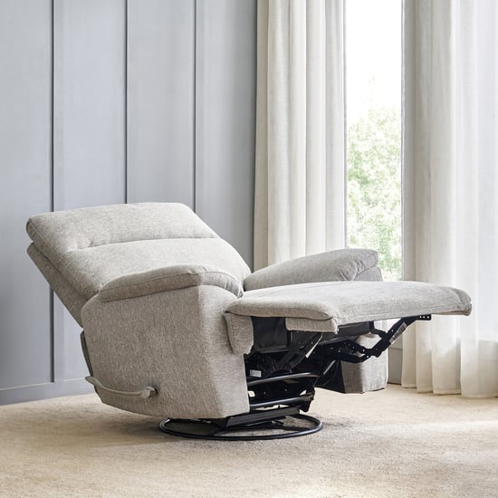Highlander Fabric 1-Seater Swivel Recliner - Grey