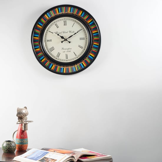 VEDAS Mystical India Metal Wall Clock - 45.7cm